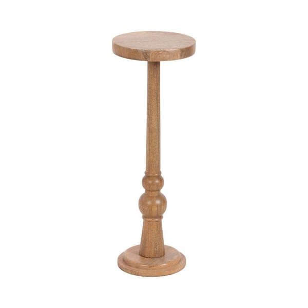 Kate and Laurel Wegner 8 in. Natural Round Solid Wood End Table