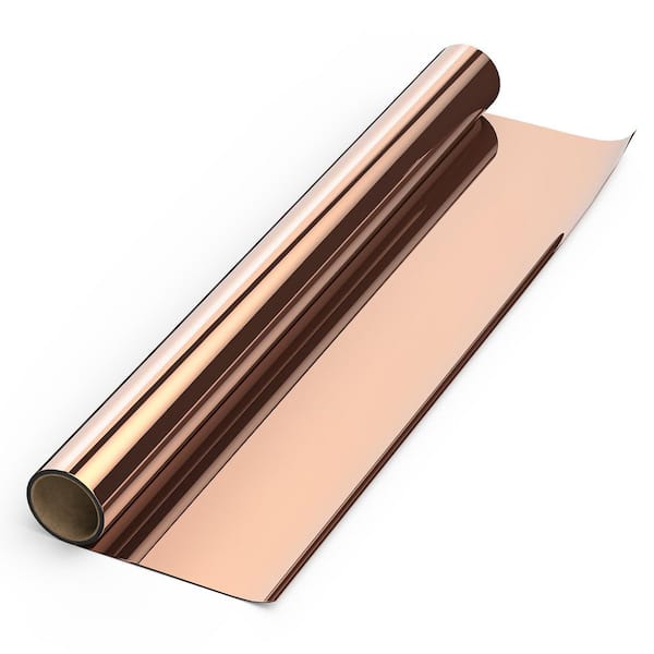 35 in. W x 197 in. L Heat Blocking Anti UV Daytime Blackout Decorative Window Film with One Way Reflective, Tea Silver