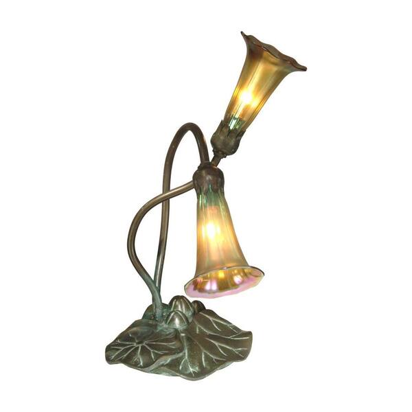 Radionic Hi Tech Talon 14.75 in. Bronze Verde Hand Blown Art Glass Table Lamp