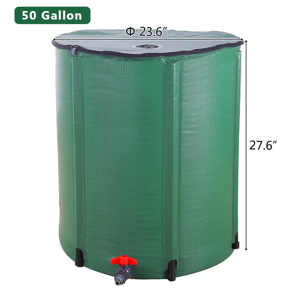 50 Gallon Green PVC Foldable Rainwater Barrel