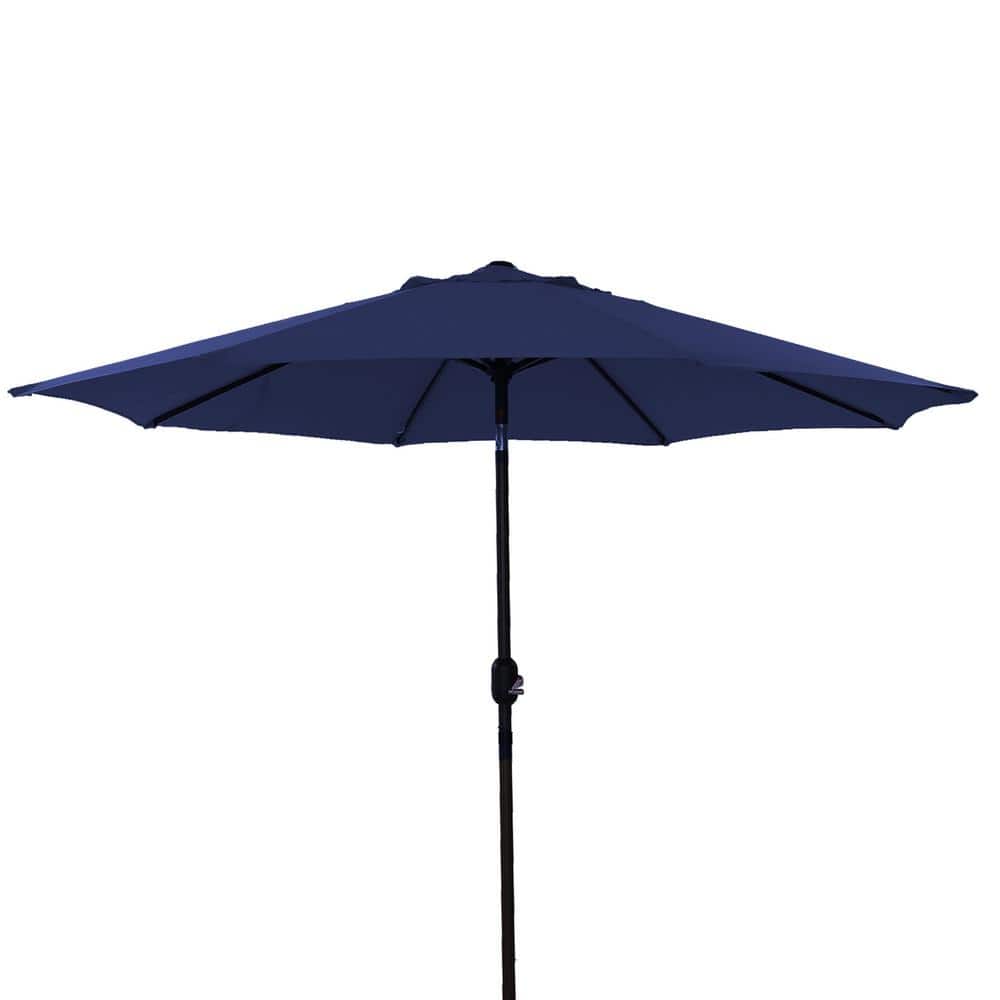 9 ft. Aluminum Market Tilt Patio Umbrella in Navy Blue