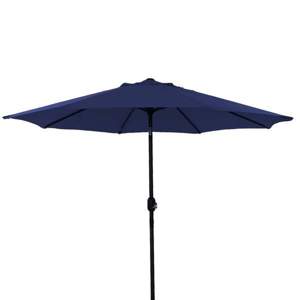 Unbranded 9 ft. Aluminum Market Tilt Patio Umbrella in Navy Blue