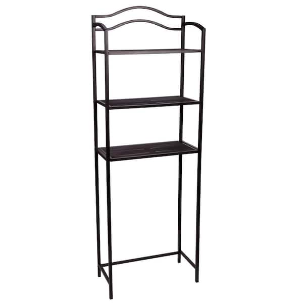 HOUSEHOLD ESSENTIALS 23.5 in. W Over the Toilet 3-Tier Rack in Expresso