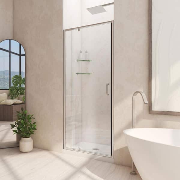 DreamLine Flex 28 in. to 32 in. x 72 in. Framed Pivot Shower Door in Brushed Nickel