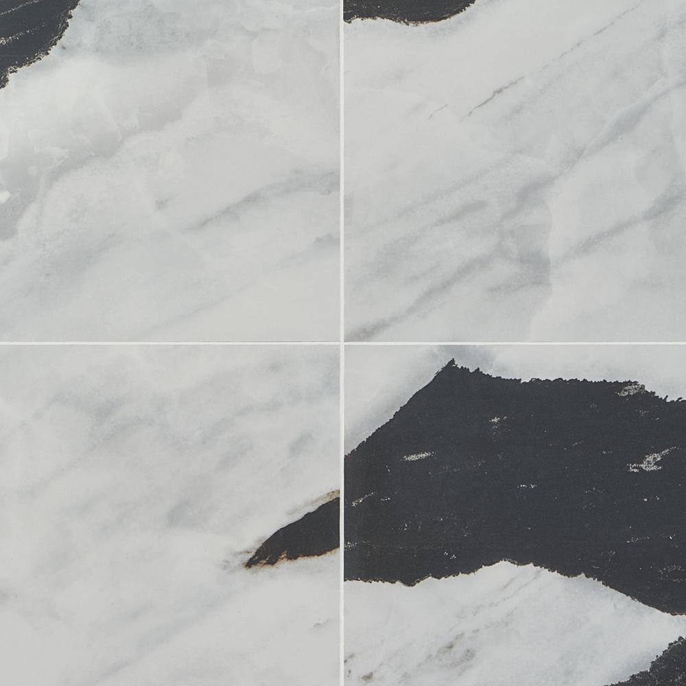 Panda White Large Polished Porcelain Rectangular Tile