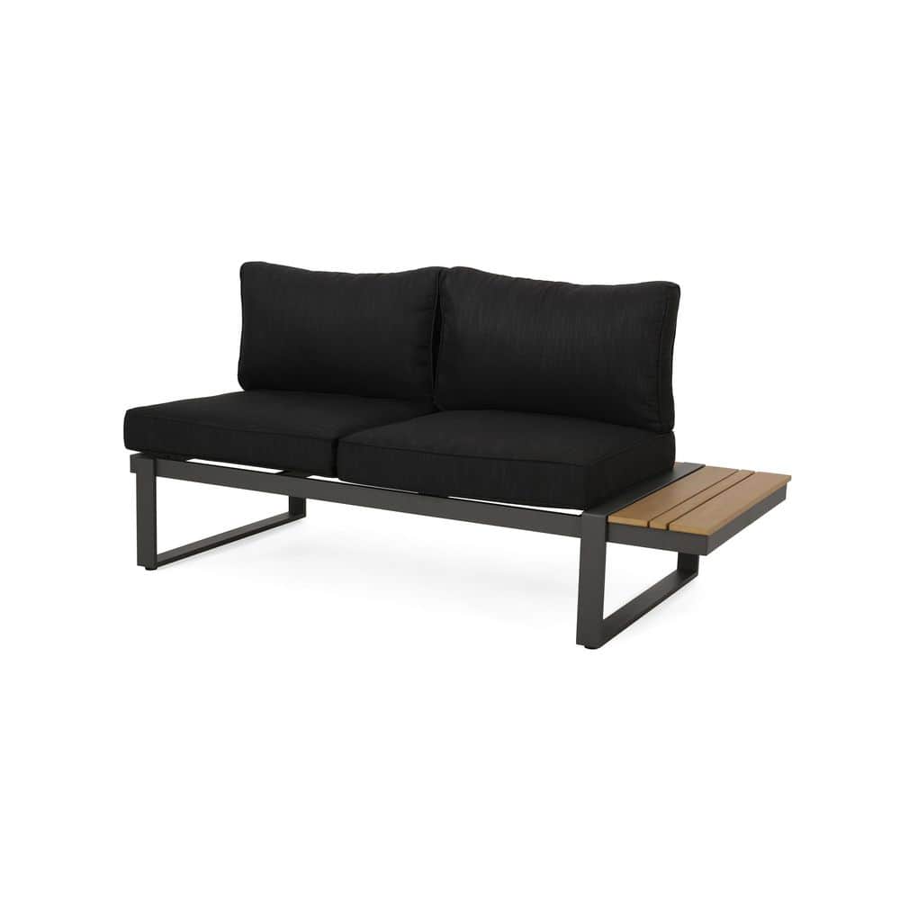 Dark Gray Acacia Wood Outdoor Sectional Sofa with Cushion, Right Arm Sofa price history on PriceWatchPro