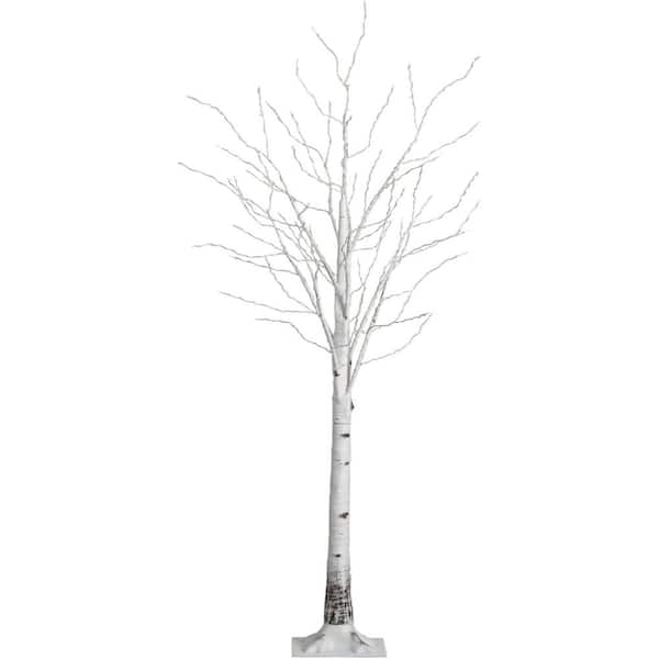 7ft. Pre-Lit Artificial White Birch Tree with 400 Warm White LED Lights