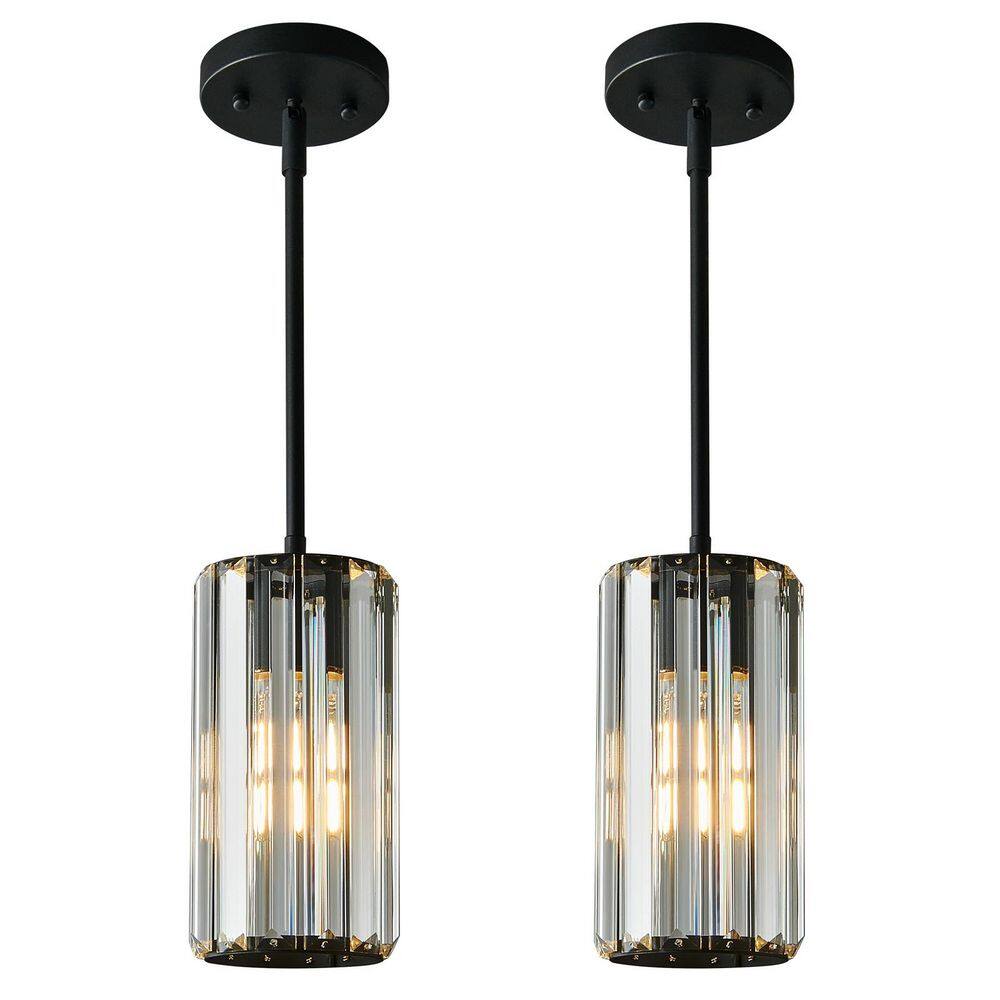 Home Lighting 40 watts 1-Light Modern Black Pendant Design Mini Pendant Light With Crystal Shade Type, No Bulbs Included price history on PriceWatchPro