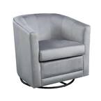 Kappa Gray Velvet Upholstered Swivel Chair