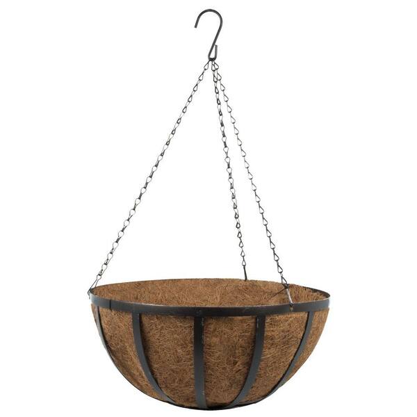 Pride Garden Products 14 in. Coco Oxford Hanging Basket with Desert Bronze Chain