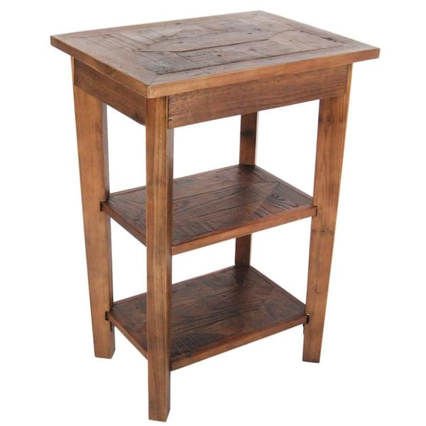 Alaterre Furniture Revive Natural Oak Storage End Table