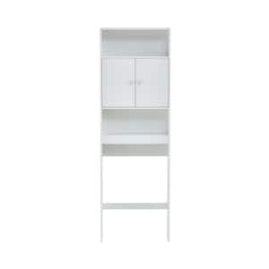 24.80 in. W x 76.77 in. H x 7.87 in. D White Over-The-Toilet Storage with Adjustable Shelves