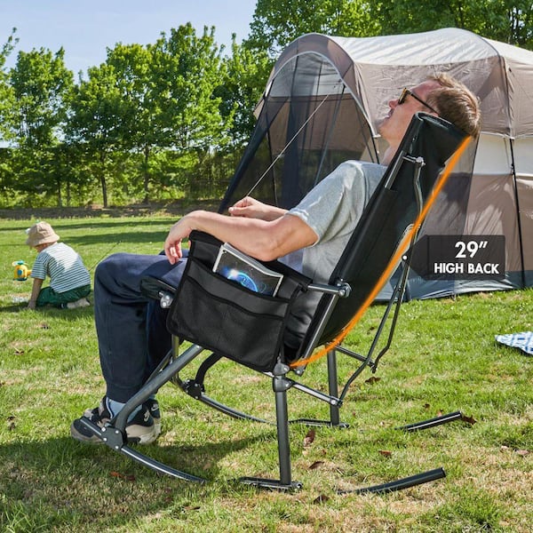 MOEPISY Oversized Folding Rocking Camping Chair Portable Outdoor