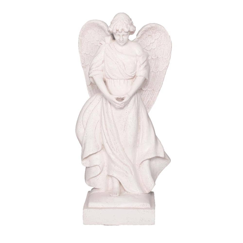 MPG 27.25 in H Angel Statue in Light Aged White PF6326LAW
