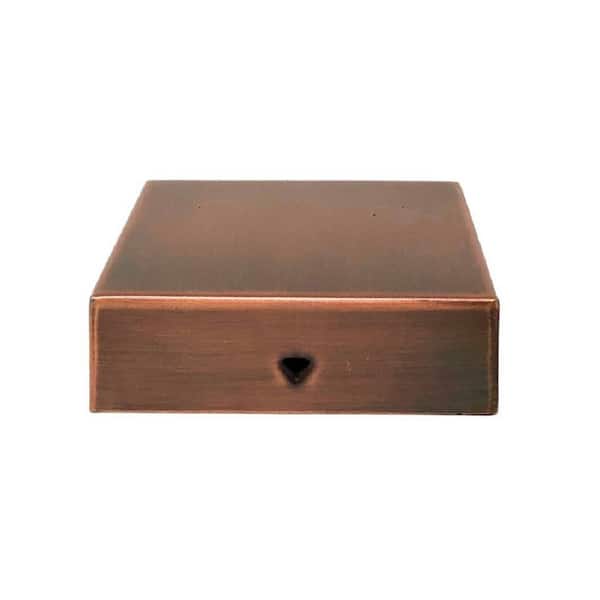 Eazy-Cap 4 in. x 4 in. Copper Stainless Steel Modern Low-Profile Flat Top Post Cap (Pack of 12)