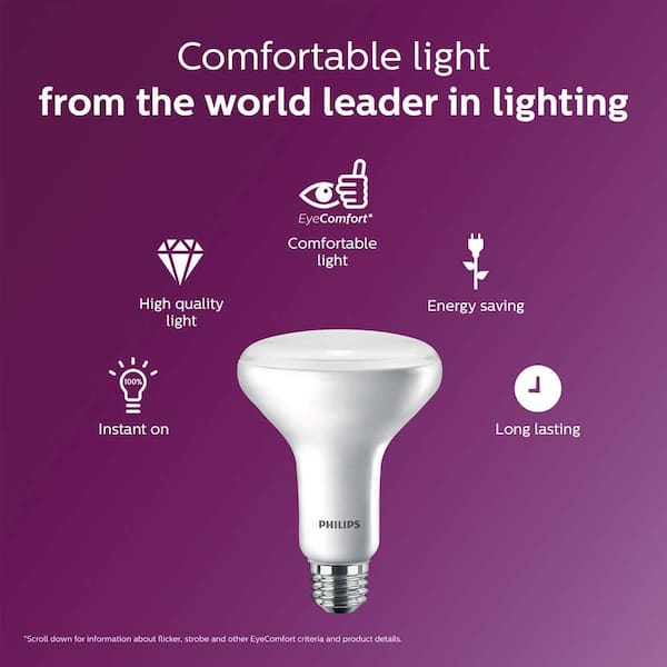 Philips 65-Watt Equivalent BR40 Dimmable Flood LED Light Bulb in Soft White with Warm Glow Dimming Effect