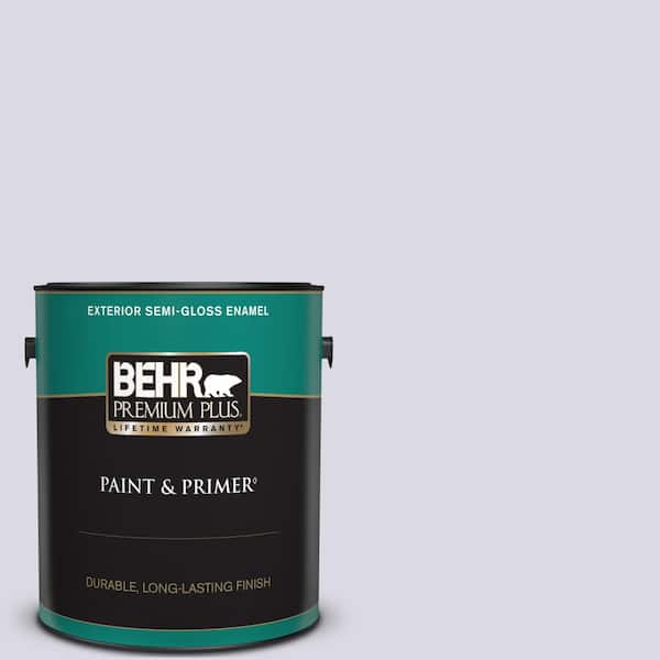 BEHR PREMIUM PLUS 1 gal. #S570-1 Misty Lavender Semi-Gloss Enamel Exterior Paint & Primer