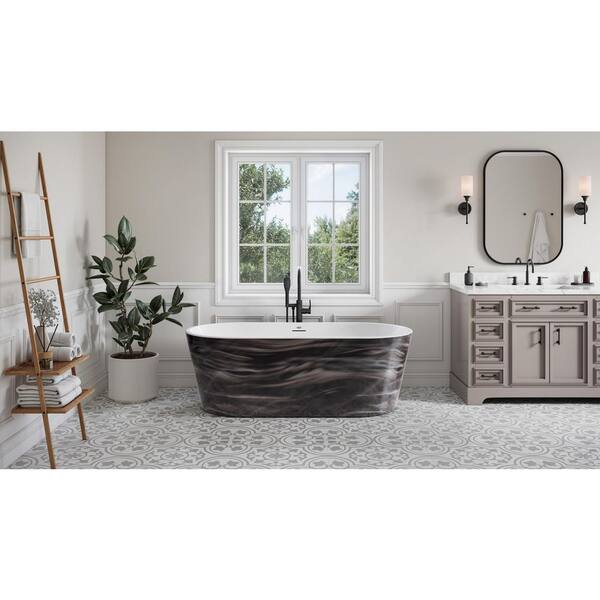 Jacuzzi CELESTE 59 in. x 32 in. Soaking Bathtub with Center Drain