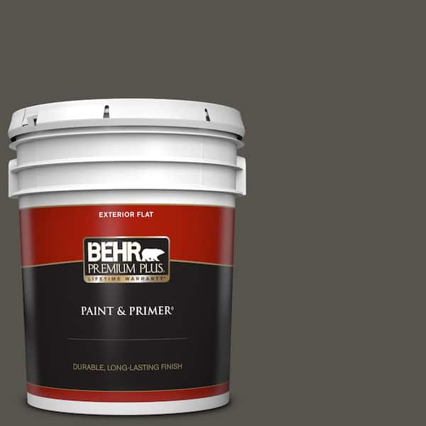 BEHR PREMIUM PLUS 5 gal. #790D-7 Black Bean Flat Exterior Paint & Primer