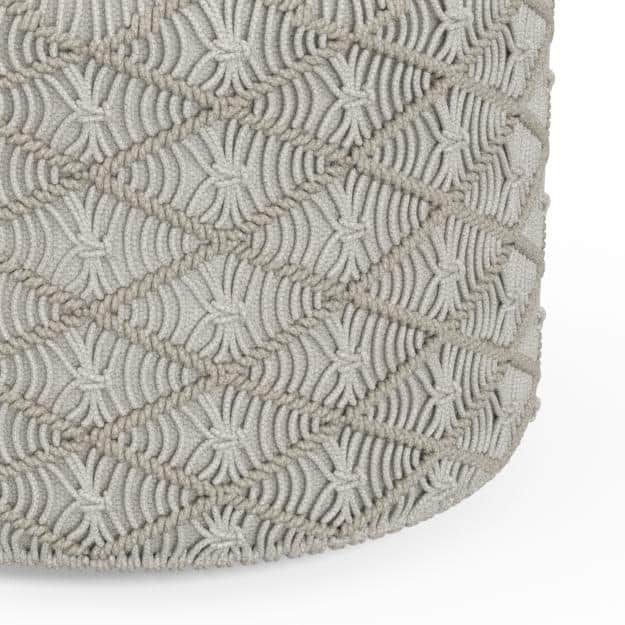 Coates Contemporary Cloud Grey Cotton Round Pouf