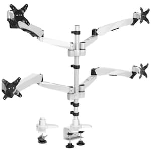 Full Motion Quad Monitor Desk Mount with Spring Arms
