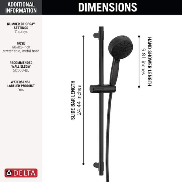 Delta 5-Spray Settings Wall Mount Handheld Shower Head 1.75 GPM in Matte  Black 75511BL - The Home Depot