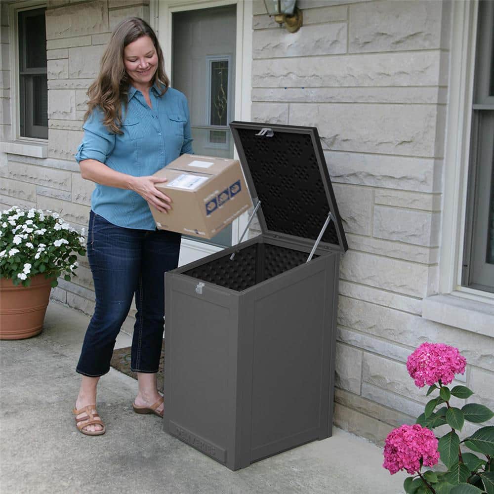 Gray and Black Lockable Outdoor Storage Deck Box