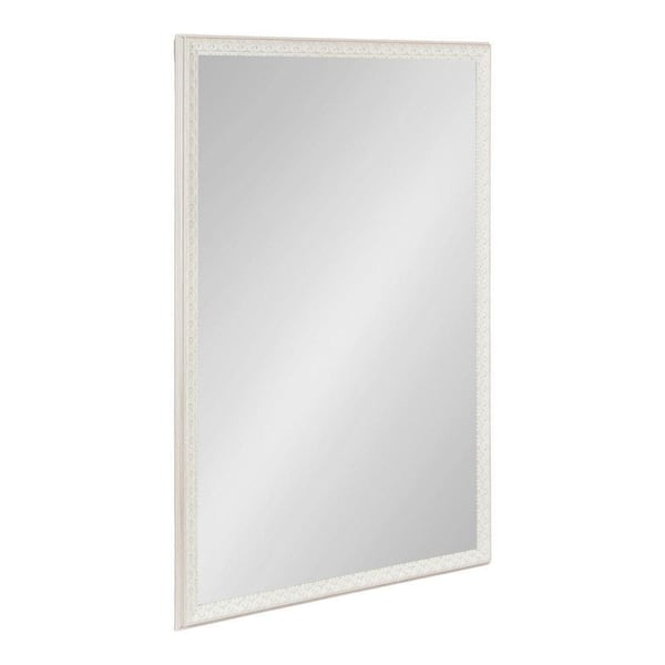 Kate and Laurel Johann 24.00 in. W x 36.00 in. H White Rectangle Traditional Framed Decorative Wall Mirror