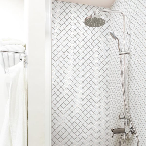 Hudson Tangier Glossy White 12 in. x 12 in. Porcelain Floor and Wall Mosaic Tile (11.0 sq. ft./Case)