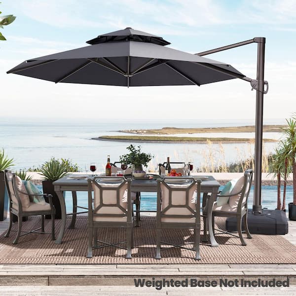 Crestlive Products 13 ft. Double Top Octagon Cantilever Patio Umbrella ...