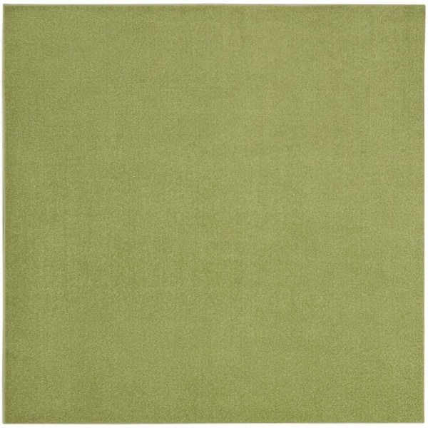 Green 7 ft. x 7 ft. Woven Polypropylene Indoor/Outdoor Area Rug