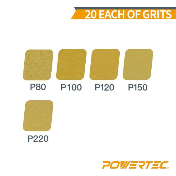 45002 5" 100PK A/O Hook & Loop 8 Hole Disc Assortment 20 pcs of each grit 