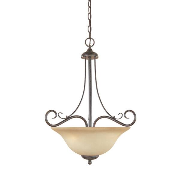 Designers Fountain Stratton 3-Light Warm Mahogany Hanging/Ceiling Light