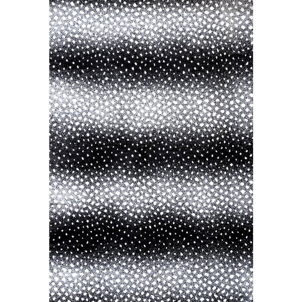 Abstract Antelope Black and Cream Synthetic 3x5 Area Rug
