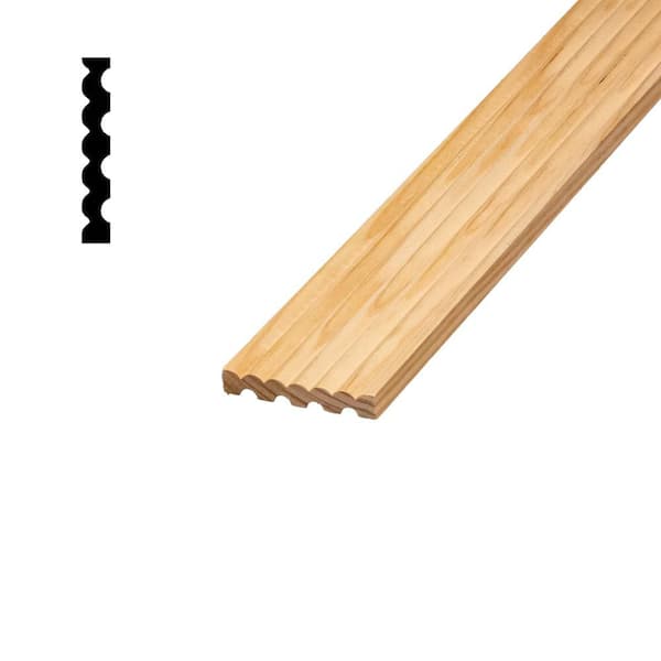 DM FLC7 - 1/2 in. x 3-1/8 in. 84 in. Solid Pine Reversable Design Fluted-Reeded Door and Window Casing Molding