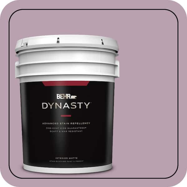 BEHR DYNASTY 5 gal. #S110-4 Highland Thistle One-Coat Hide Matte Interior Stain-Blocking Paint & Primer