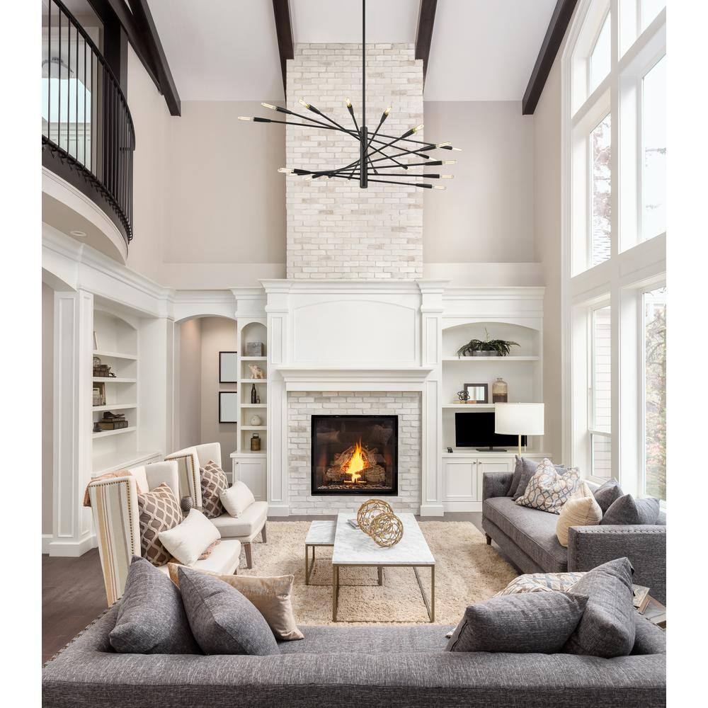 Ascension Matte Black 60" Steel 20-Light Chandelier