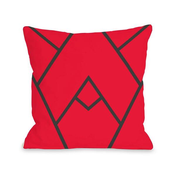 Mountain Peak Red Graphic Polyester 16 In X Throw Pillow 70717pl16 - Mountain Home Decor Pillows