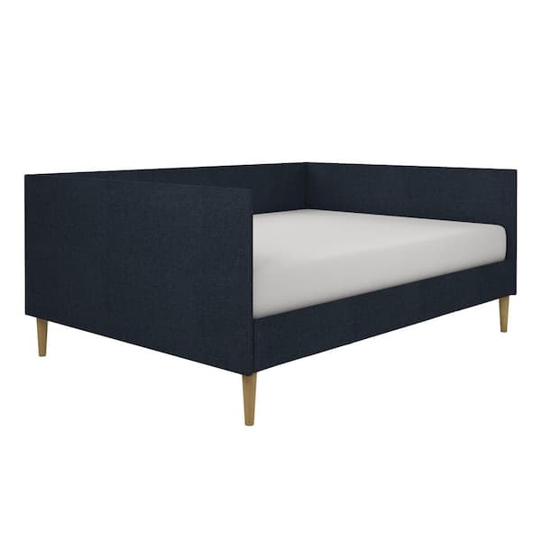 Felicia Blue Linen Upholstered Mid Century Full Daybed