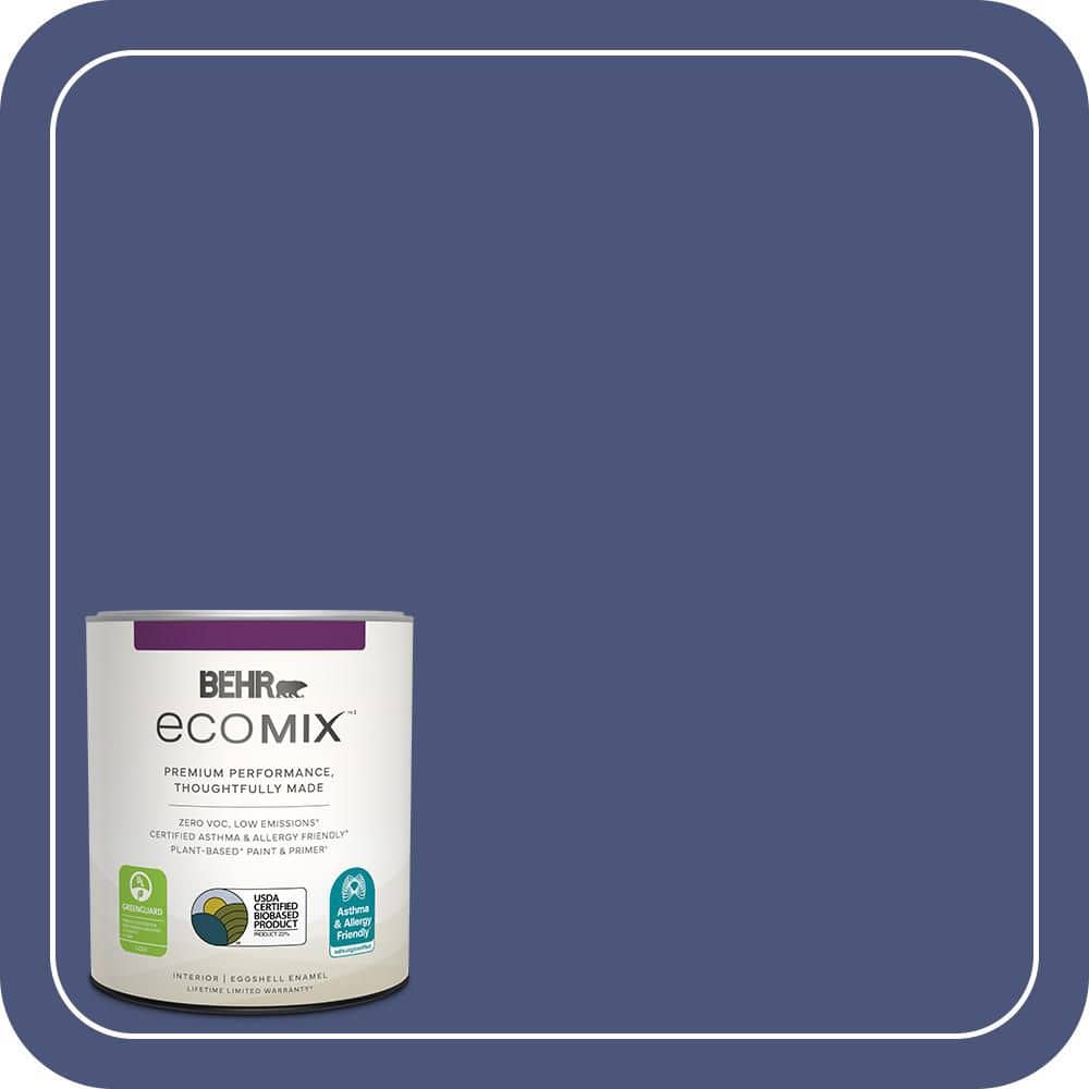 Deep Color Schemes BEHR ECOMIX 1 qt. #620D-7 Deep Indigo Eggshell Enamel Plant-Based ...