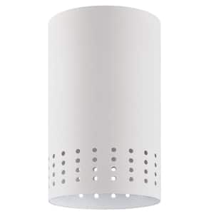 7-3/4 in. Matte White Perforated Metal Cylinder Shade with 2-1/4 in. Fitter and 4-3/4 in. Width