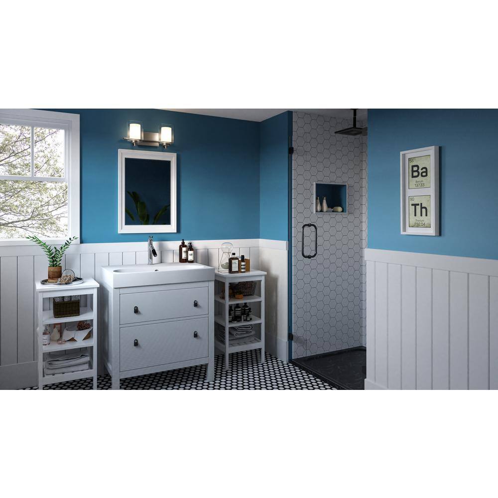 Kolt Brushed Nickel 2-Light Dimmable Vanity Light with Frosted Glass Shades