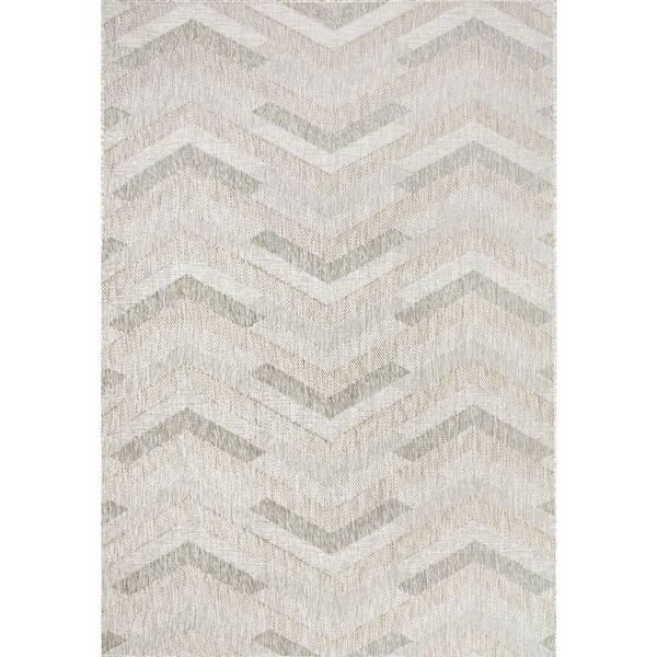 Melissa 5 ft. 3 in. X 7 ft. Beige/Ivory/Grey Geometric Indoor/Outdoor Area Rug
