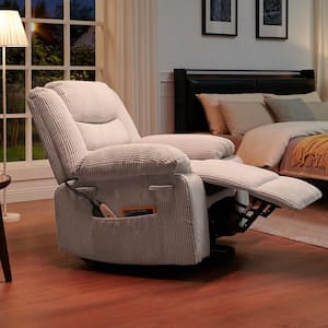 36.6 in. W Off White Power Lift Recliner Chair with Massage and Heating