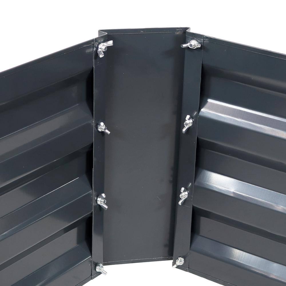 Dark Gray Galvanized Steel Raised Garden Beds for Plants and Vegetables