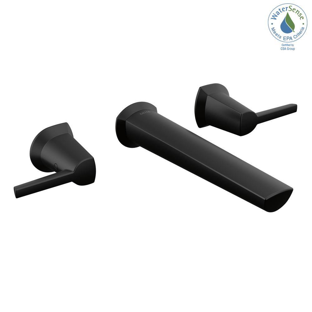 Stainless Steel Modern Wall Mounted Two Handle Bathroom Faucet