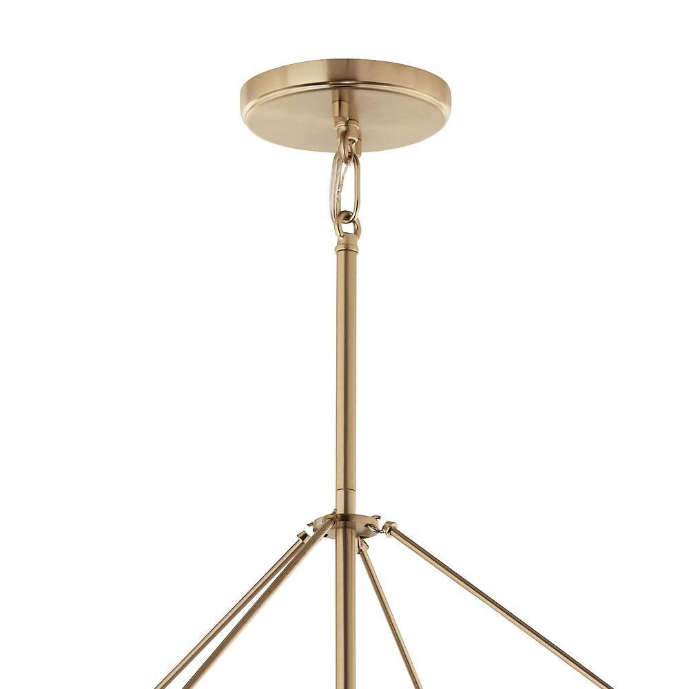 Champagne Bronze 8-Light Modern Taper Candle Pendant