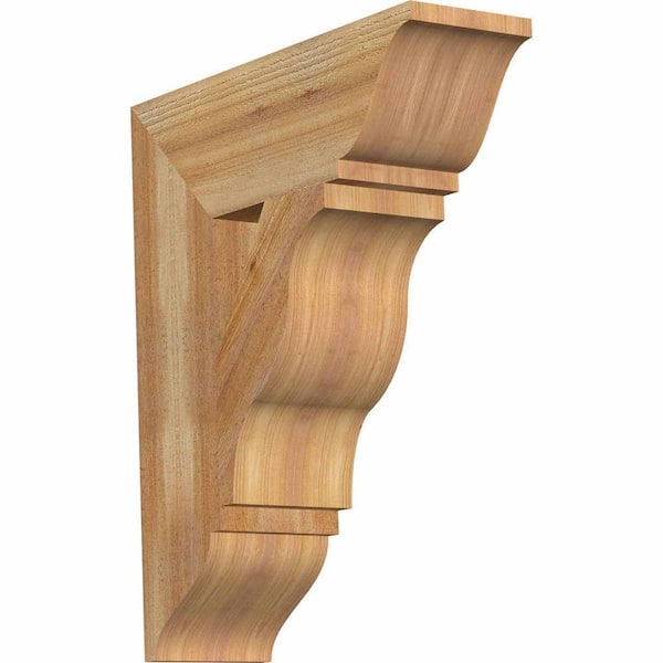 Ekena Millwork 6 in. x 24 in. x 20 in. Western Red Cedar Funston Traditional Rough Sawn Bracket