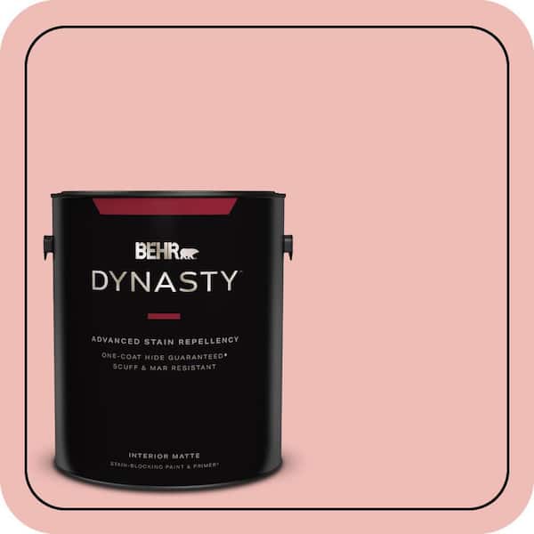 BEHR DYNASTY 1 gal. #BIC-04 Pink Taffy Matte Interior Stain-Blocking Paint & Primer