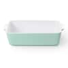 Martha Stewart 2-Piece White Stoneware Square and Rectangle Baker Bakeware Set